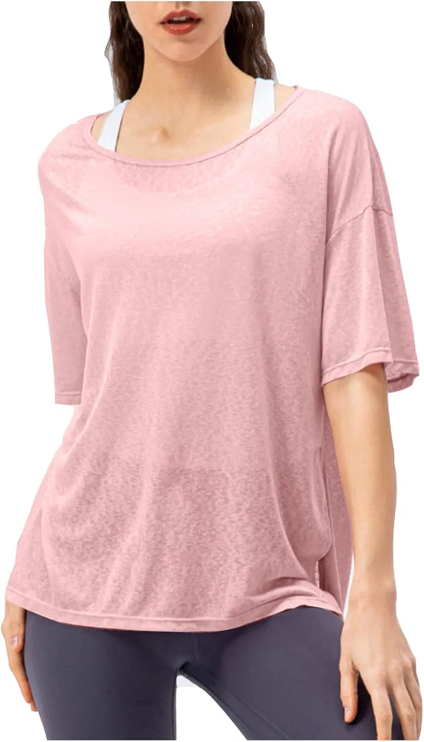 Футболка женская оверсайз из сетки, Pink