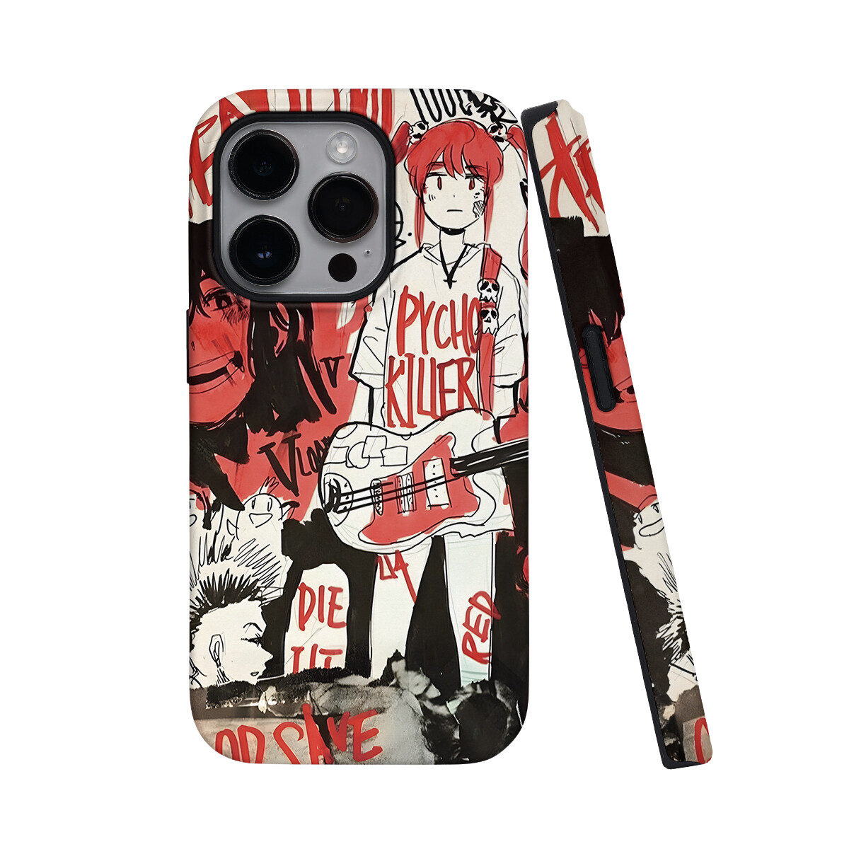 

Чехол для телефона Keshami, Graffiti guitar girl half-pack with magnetic