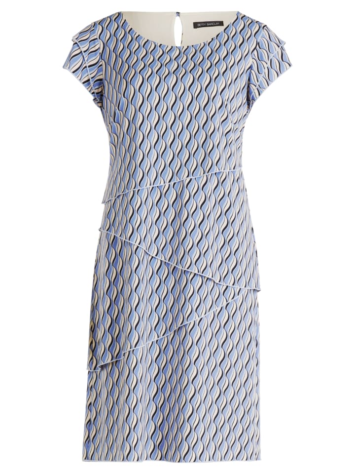 

Короткое платье Betty Barclay Jerseykleid mit Stufen, цвет Blau/Weiß