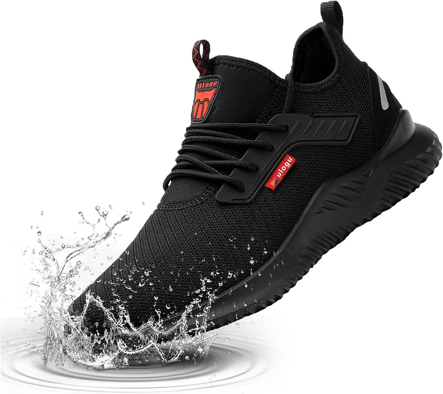 

Водонепроницаемые ботинки с защищенным стальным носком для мужчин и женщин, легкие безопасные кроссовки, удобные, проколостойкие, черного цвета Generic