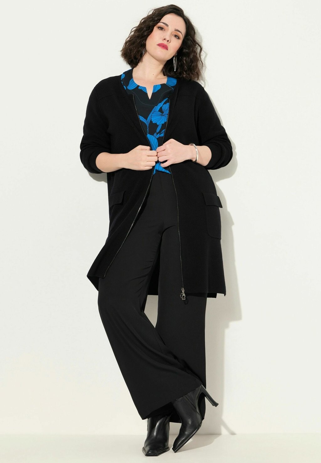 

Кардиган LONGLINE ZIP-UP Ulla Popken, черный