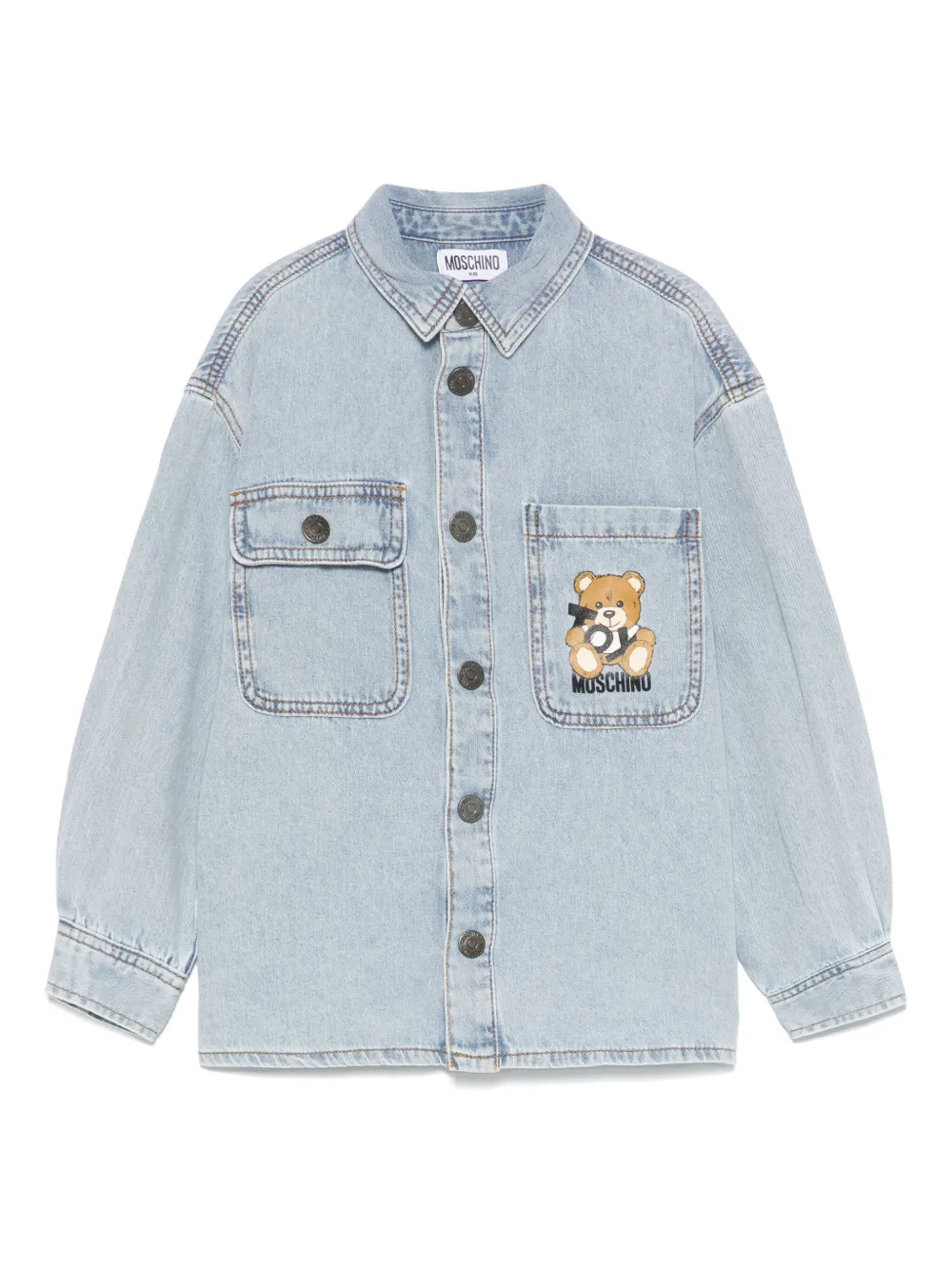 

Джинсовая рубашка Teddy Bear Moschino Kids, синий