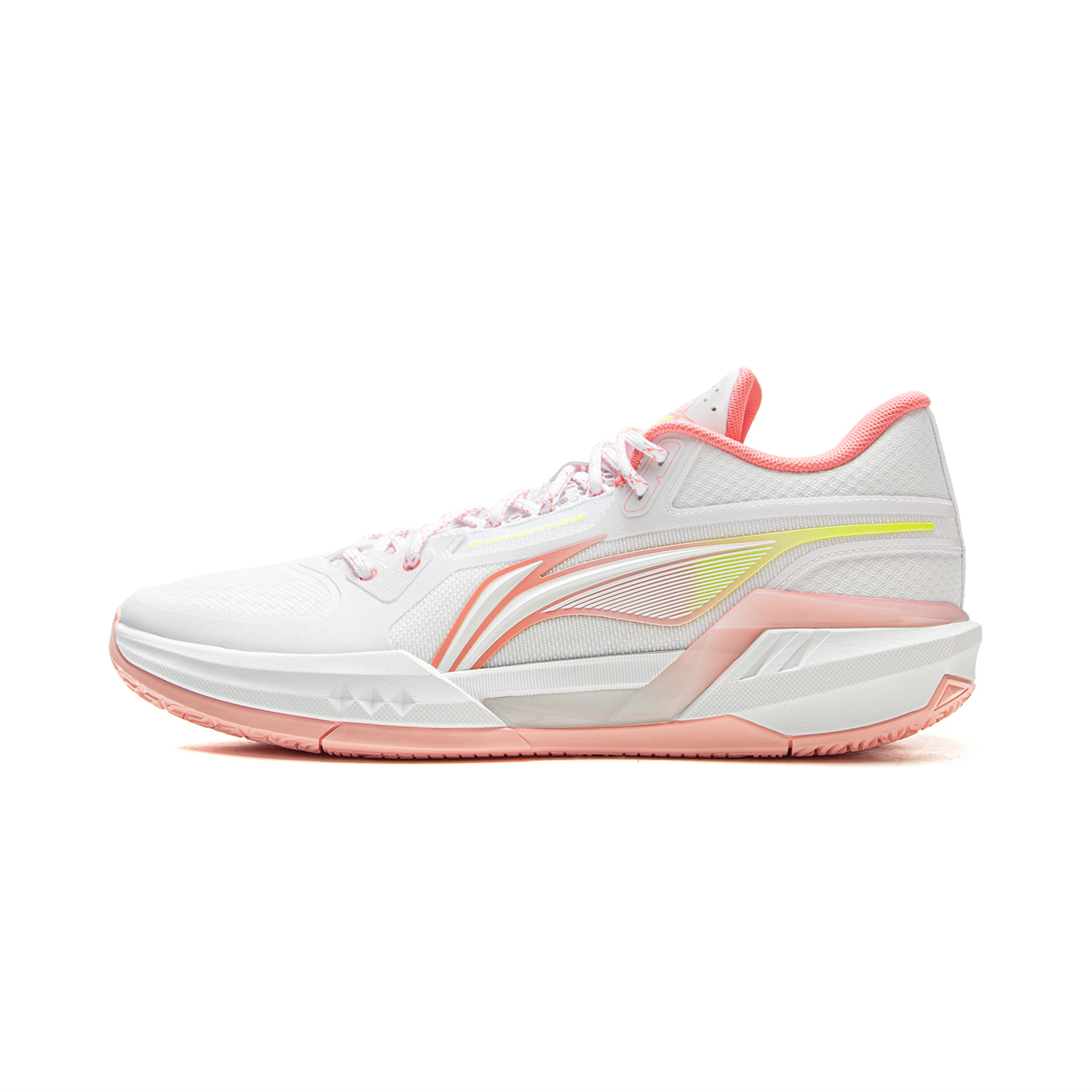 

LINING Баскетбольные кроссовки Light Speed 3mid, мужские, среднего размера, стандартные, белые/персиковые, розовые