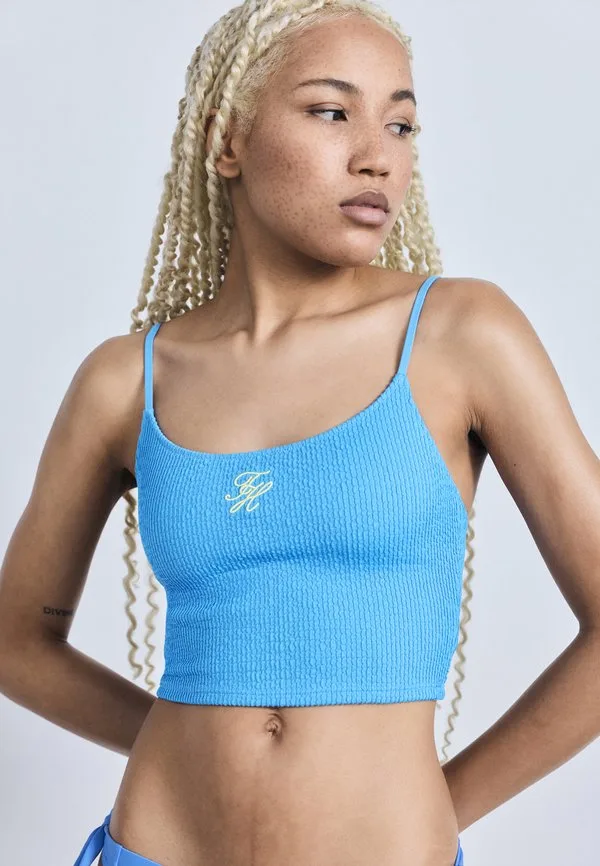 Топ от бикини с жатой текстурой, очень узкий Tommy Hilfiger, Copenhagen Blue