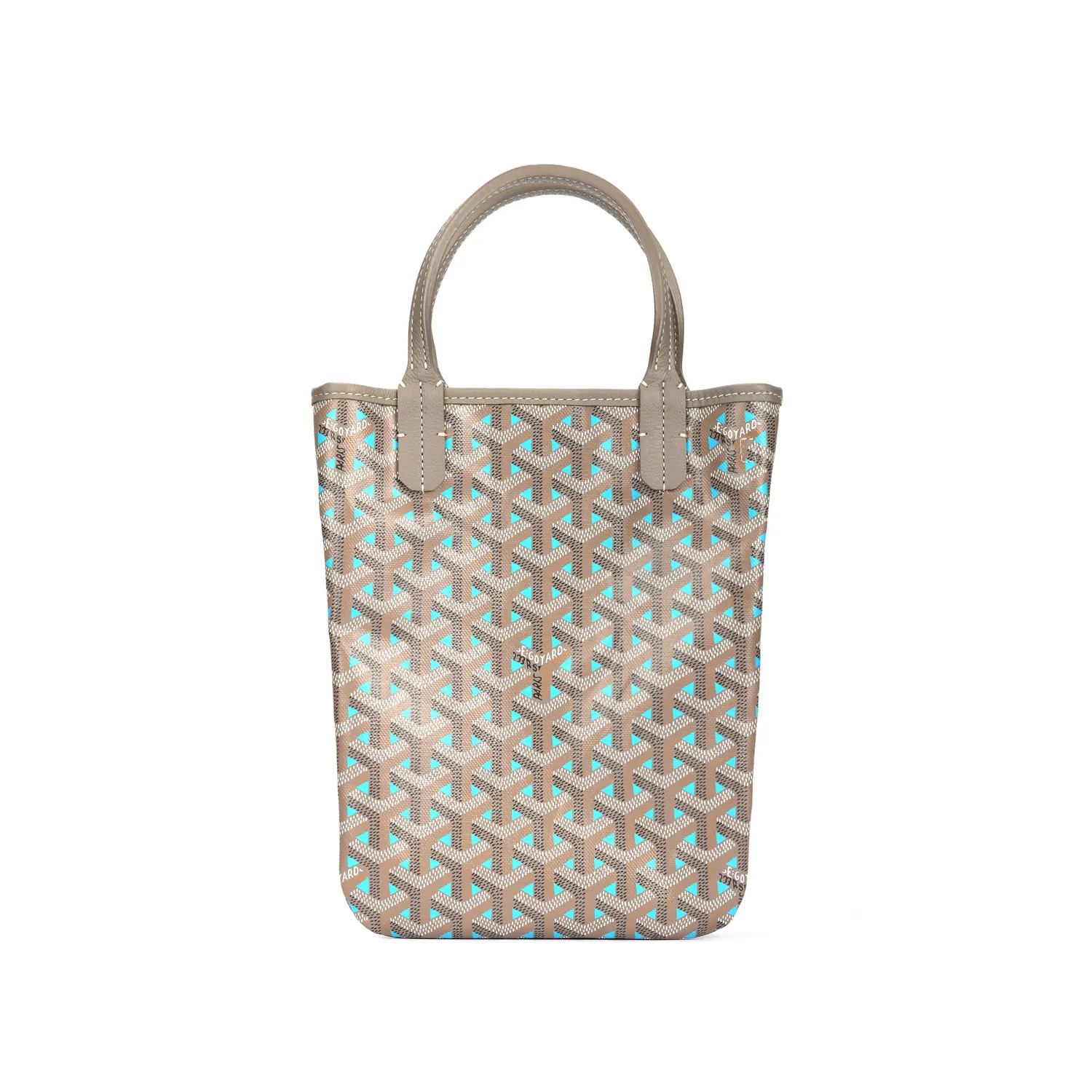 

GOYARD Сумка-тоут через плечо из холста с кожаными вставками маленькая женская бирюзовая