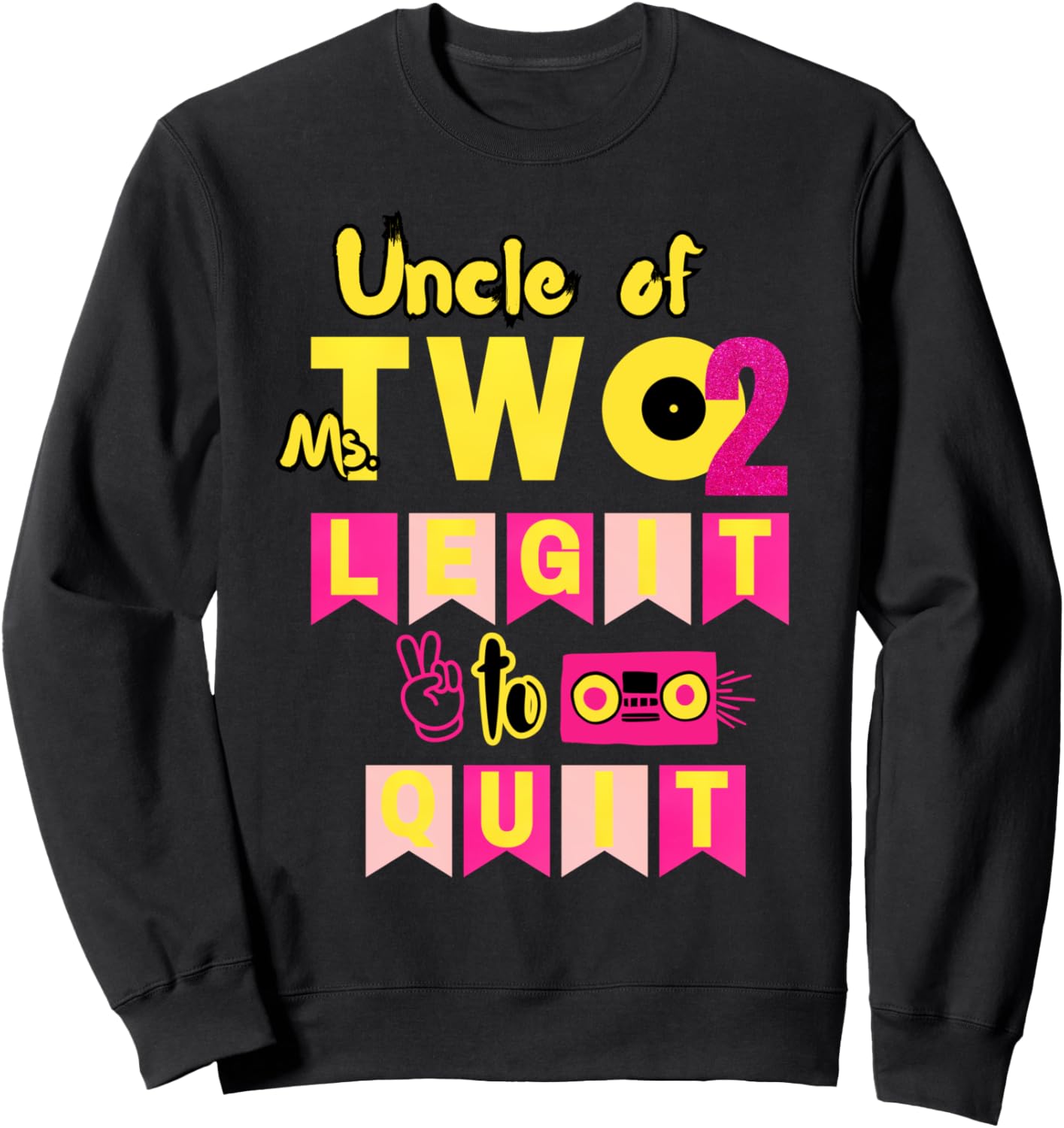 

Толстовка в стиле 80-х и 90-х для вечеринки в честь 2-летия мисс Legit to Quit Family Look 80S 90S Retro Theme Decoration Gifts, черный