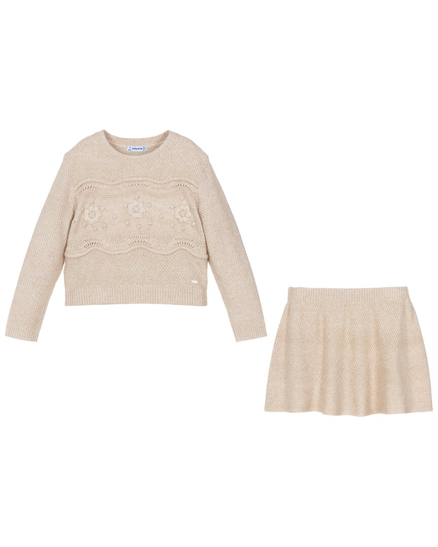 

Майорал Цветочный вязаный комплект Mayoral, бежевый