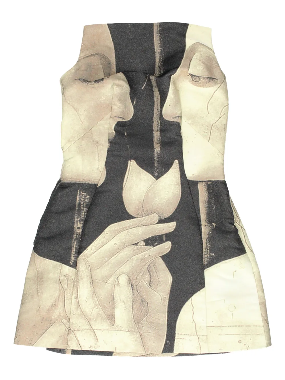 

Платье мини без бретелей с принтом Cult Gaia, серый