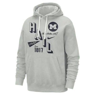 

Худи Nike Michigan Club, цвет Birch/Heather/Grey Fog/College Navy