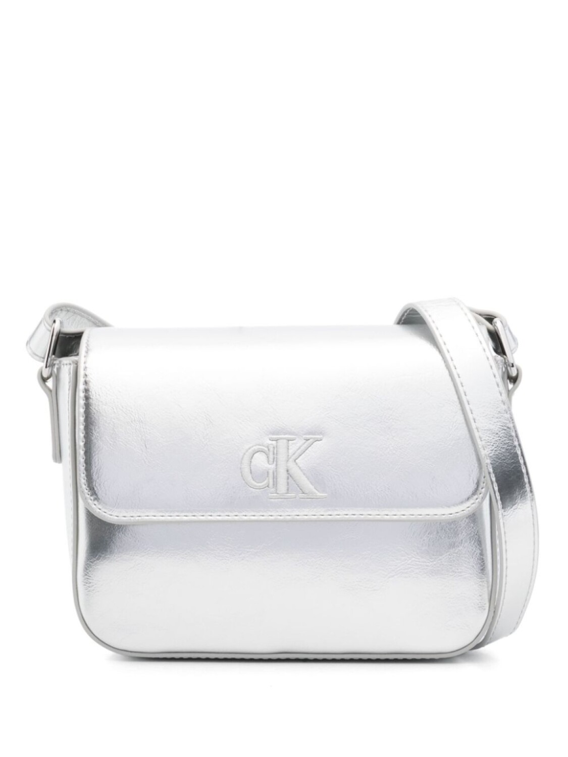 

Calvin Klein Kids сумка через плечо с логотипом, серебряный