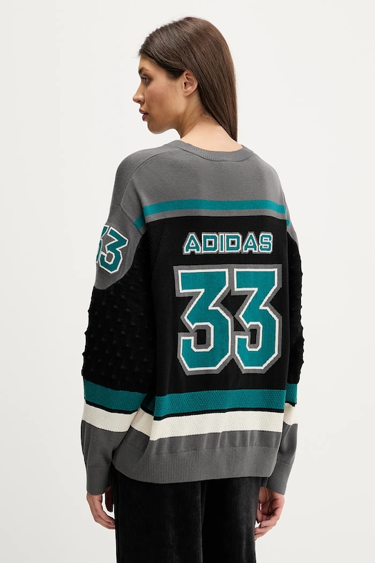 Свитер из шерстяной смеси Adidas Originals, серый — фото 3