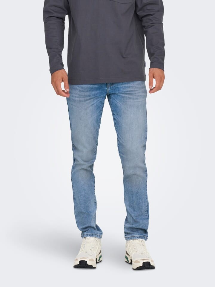 

Джинсы Only&Sons Herren Slim Fit helle Waschung niedrige Taille, синий