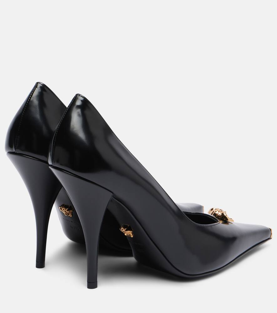 Кожаные туфли лодочки La Medusa 105 Versace, Black-Versace Gold — фото 2