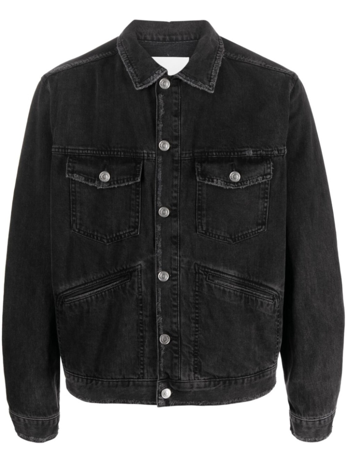 

Marant джинсовая куртка Jango с вышитым логотипом, черный