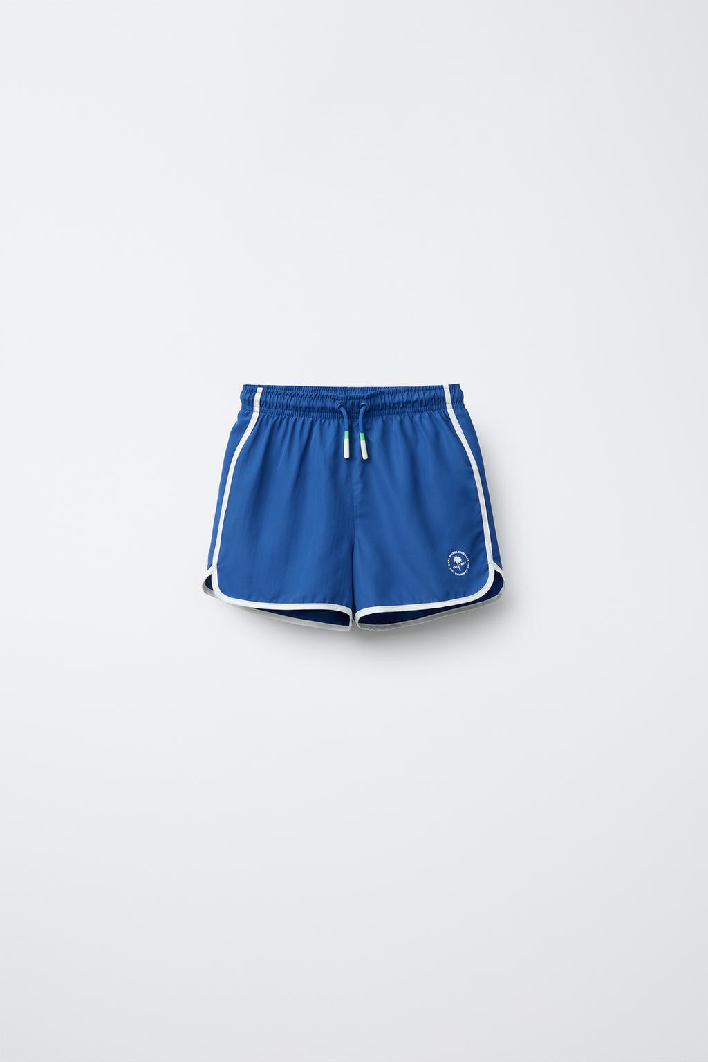 

6-14 лет/ плавательные шорты с принтом пальмы ZARA, цвет Ink blue