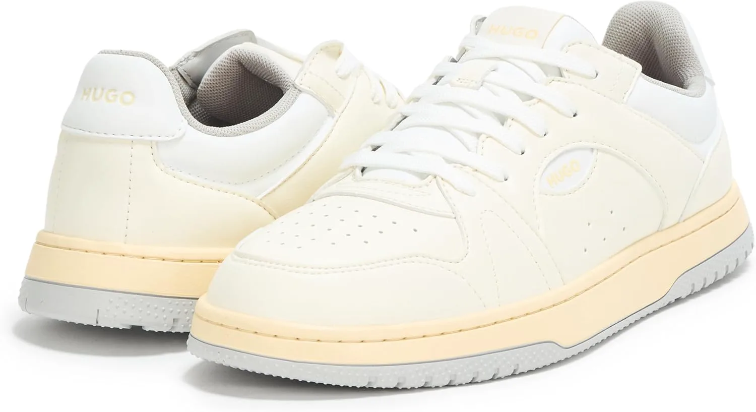 Кожаные кроссовки Hugo Mens Essential Basket, слоновая кость — фото 3