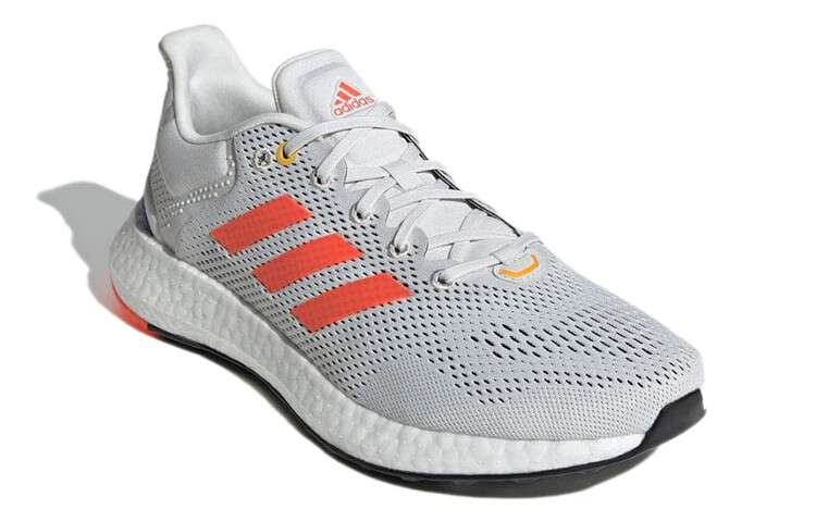 Кроссовки для бега серии Pure Boost для мужчин с низким верхом серо-красные Adidas — фото 3