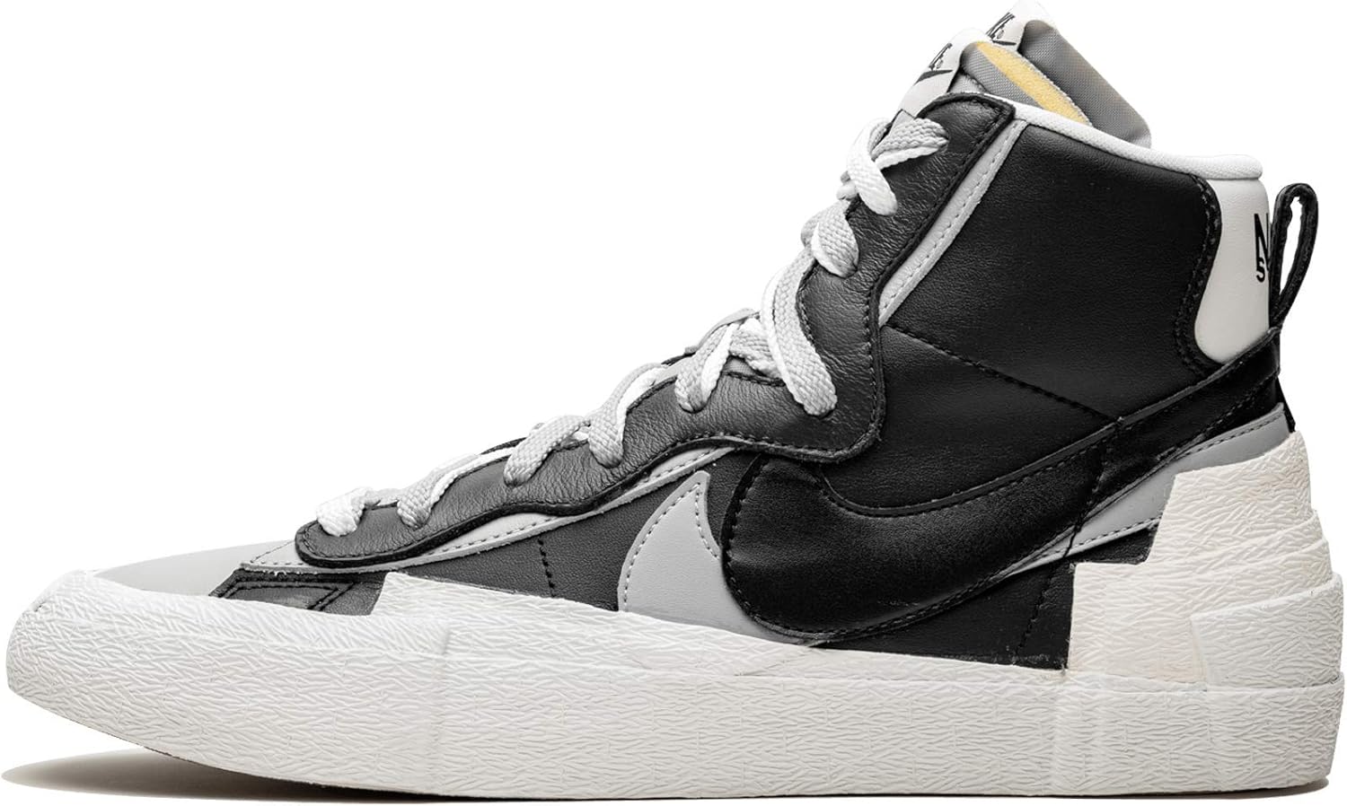 Sacai Blazer Mid by Nike - Black, White, University Blue, Sail, черный/серый/белый — фото 2
