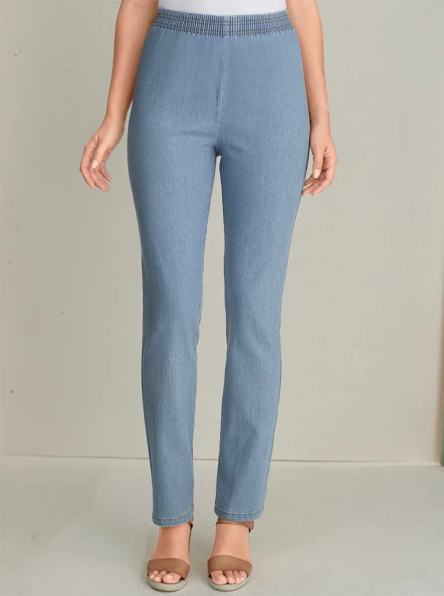 

Джинсы Classic Basics с эластичной талией (1 шт.), цвет Blue-Bleached