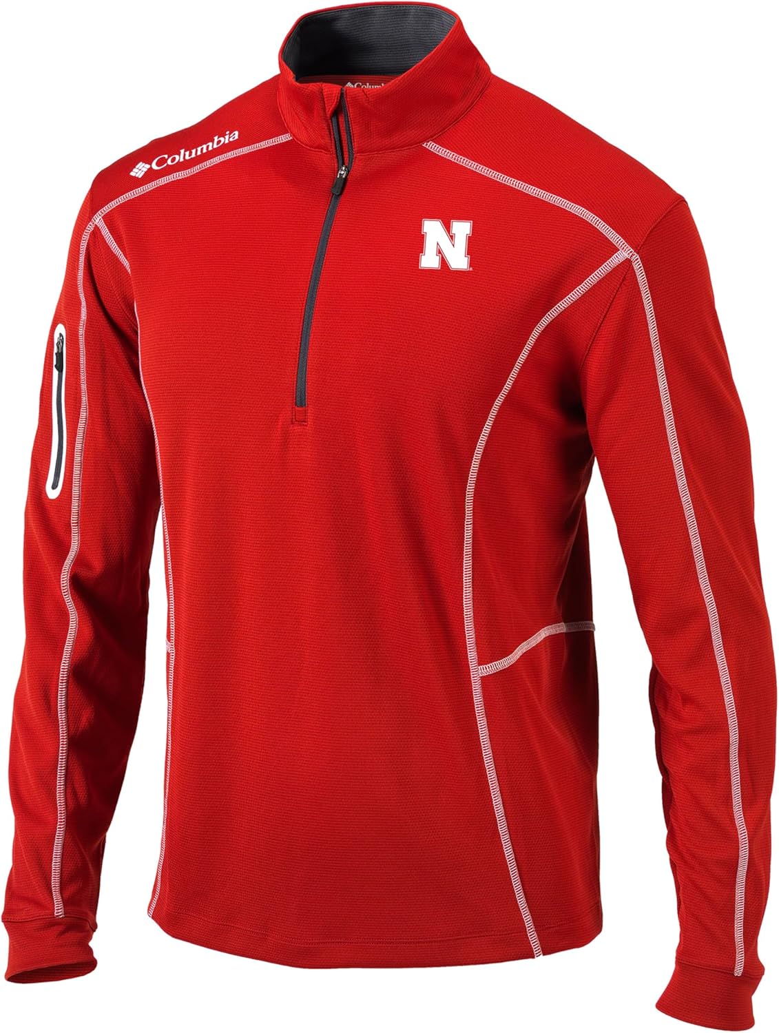 

Мужская легкая повседневная толстовка для гольфа Columbia University of Nebraska Golf Shotgun Pullover, Intense Red