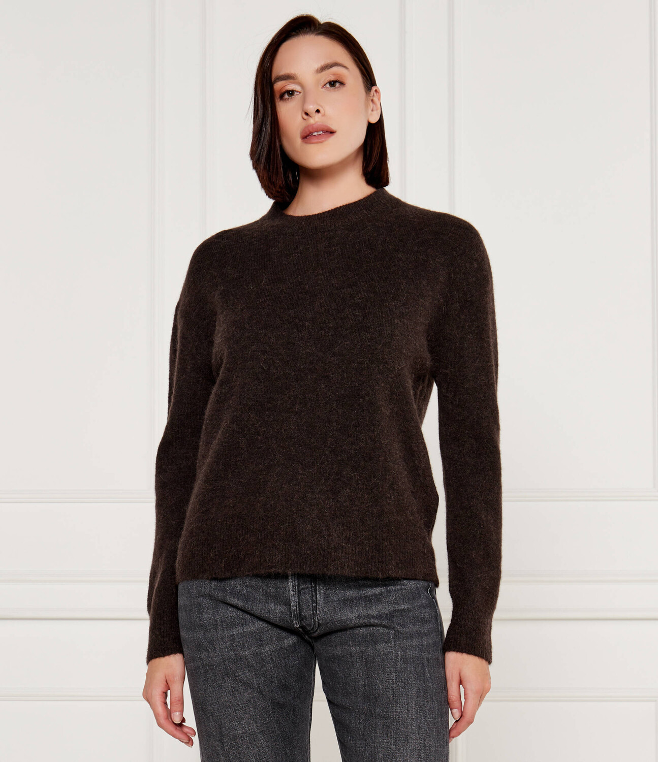 

Свитер из шерсти Samsøe Samsøe ANOUR Loose fit, коричневый