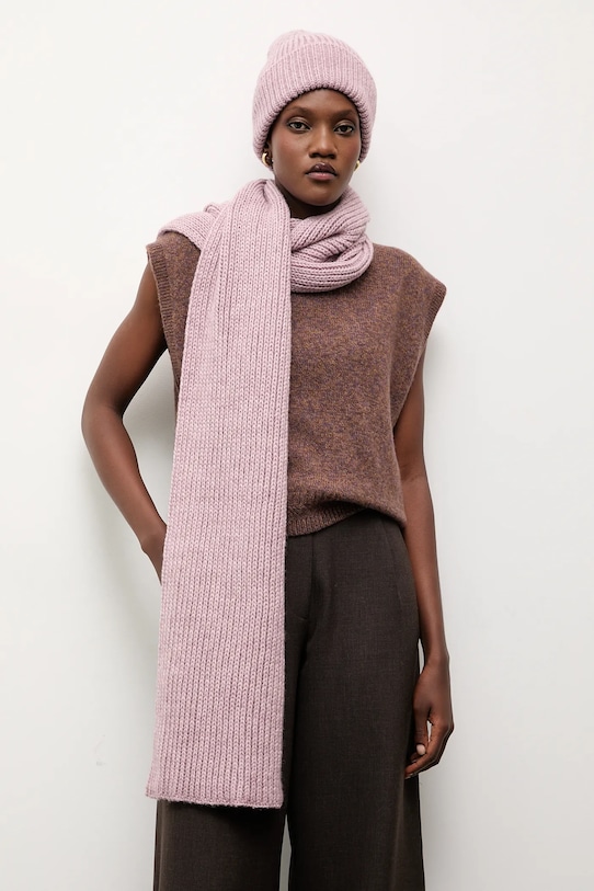 

Шапка и шарф Answear.Lab, фиолетовый