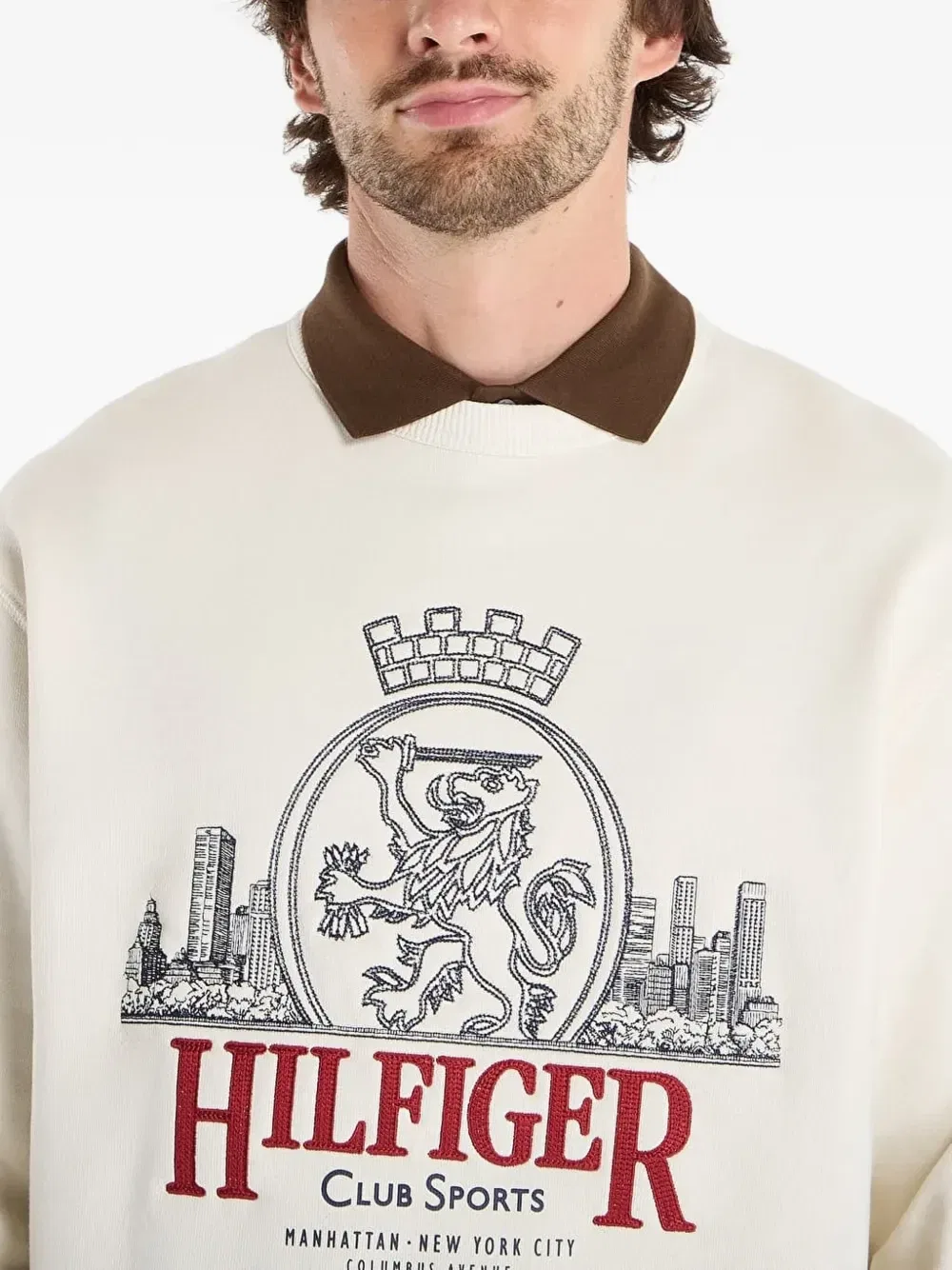 Толстовка с вышивкой Tommy Hilfiger, бежевый — фото 4
