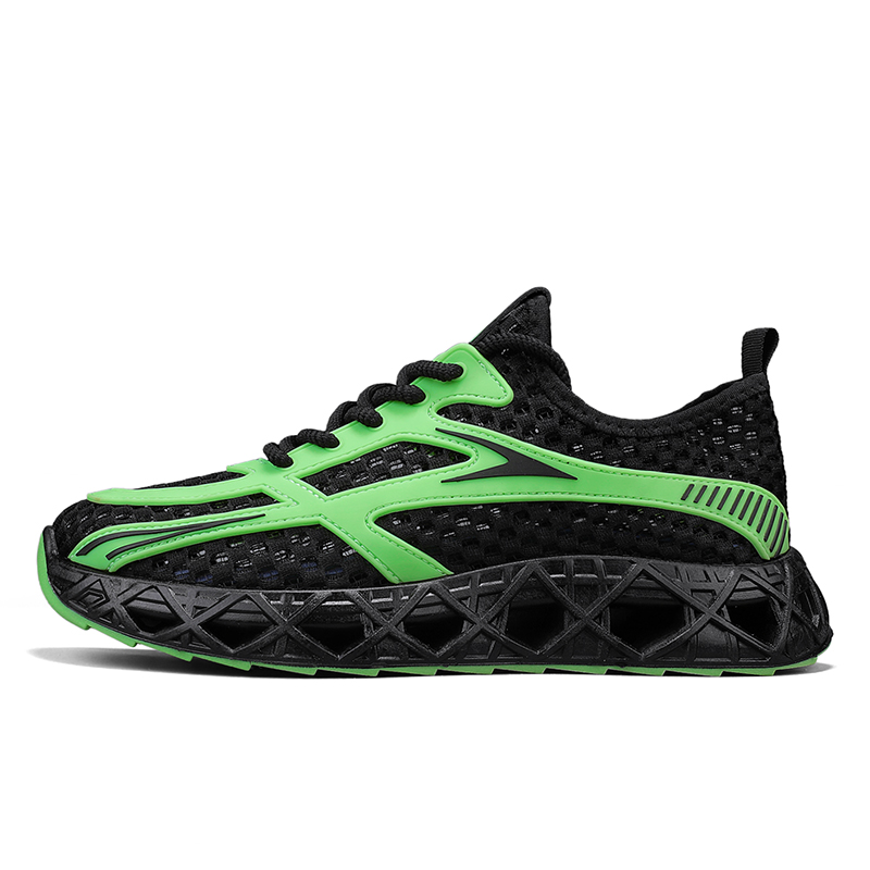 

EGCHI Износостойкие мужские низкие кеды Casual - черно-зеленые, цвет Black Green