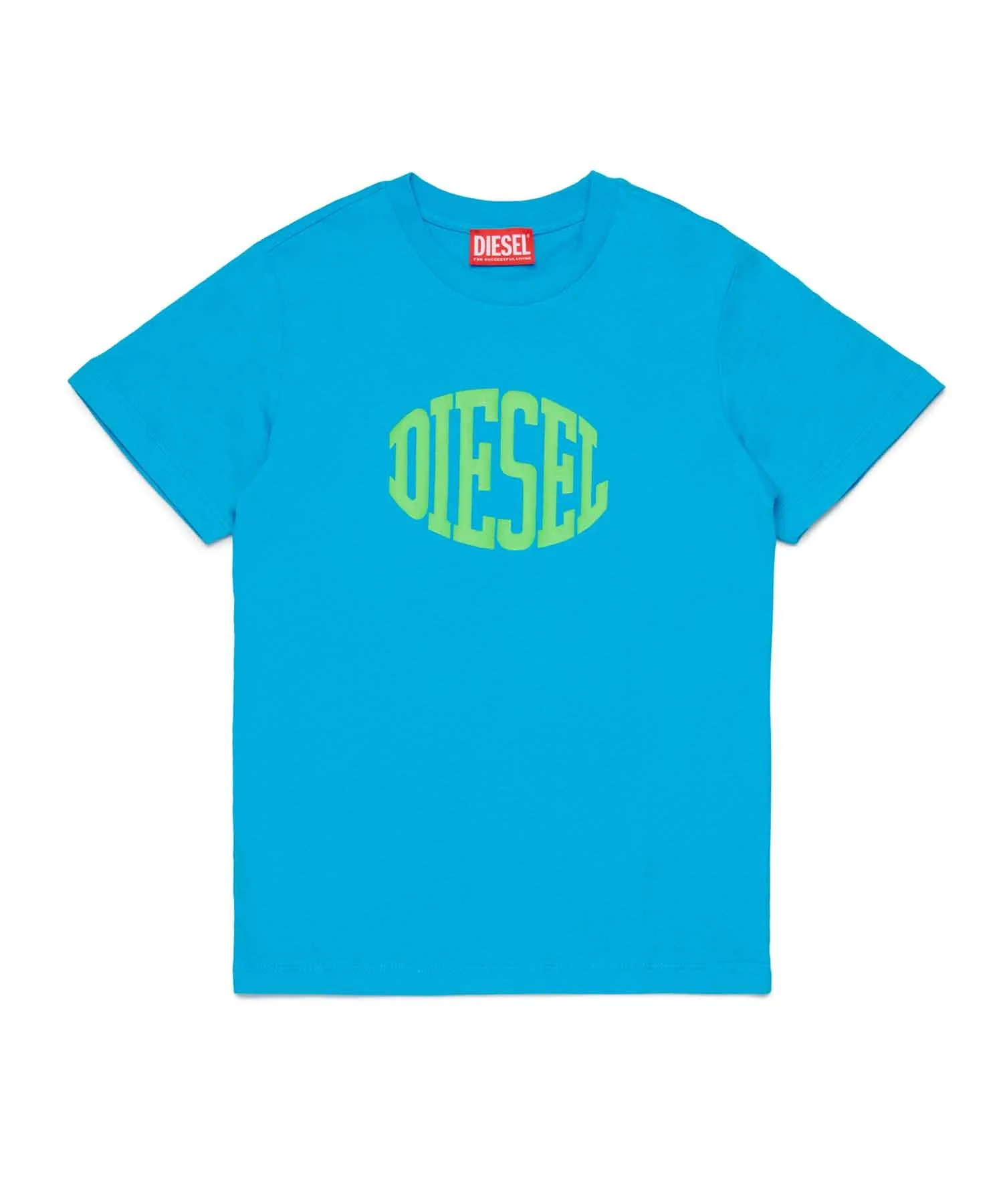 Унисекс футболка с логотипом DIESEL KIDS бирюзовая