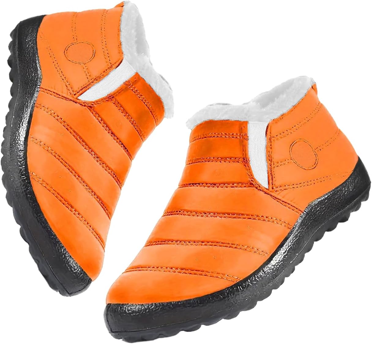 

Женские зимние теплые ботинки с меховой подкладкой, водонепроницаемые, без застежек, нескользящие, легкие и удобные, для прогулок на открытом воздухе Generic, оранжевый