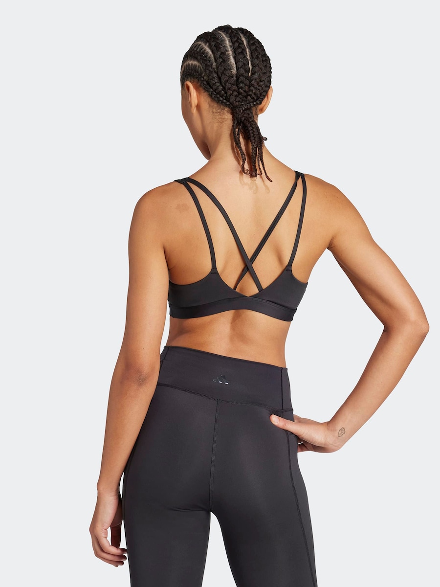 Спортивный бюстгальтер-бралетт ADIDAS PERFORMANCE All Me Ess, черный — фото 4