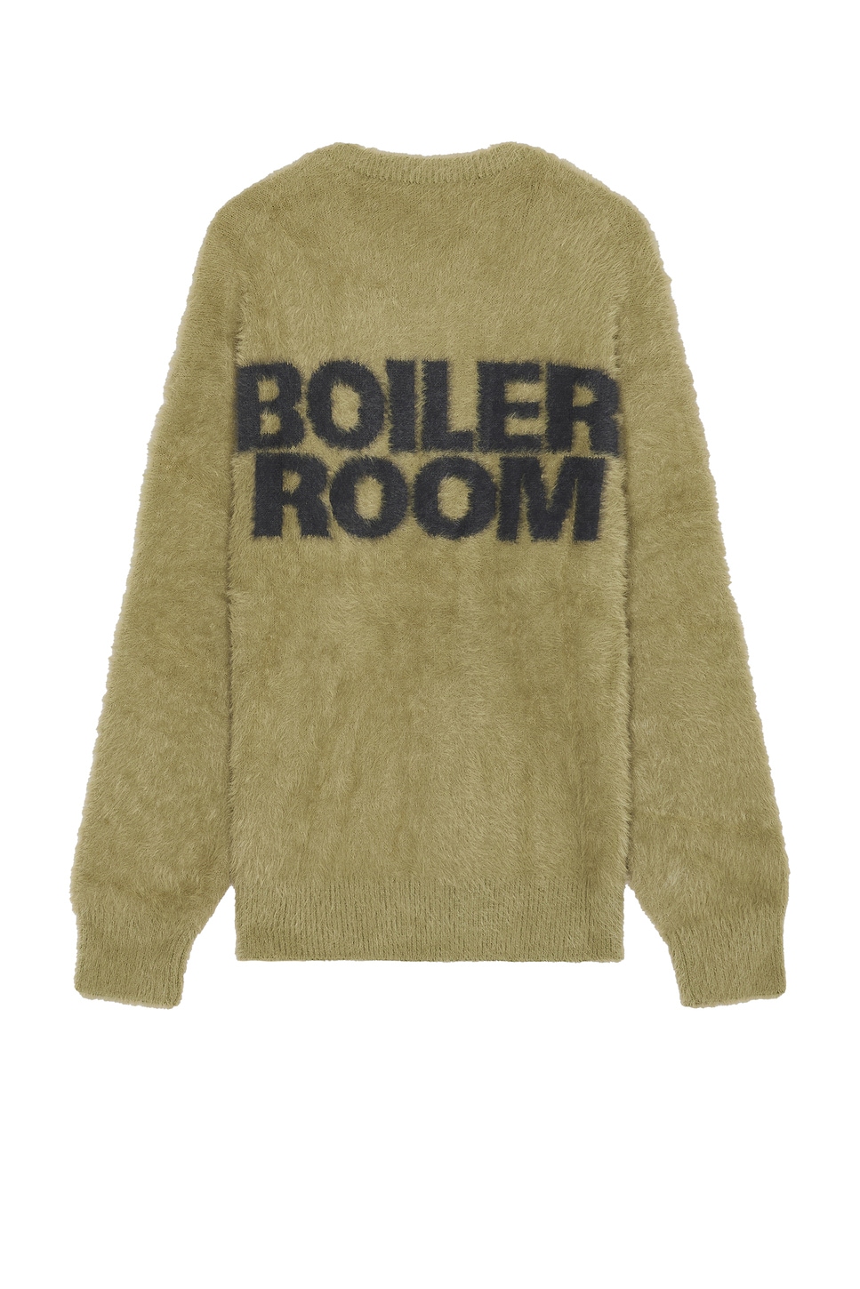 

Свитер с круглым вырезом и мохнатой вязкой Boiler Room, хаки
