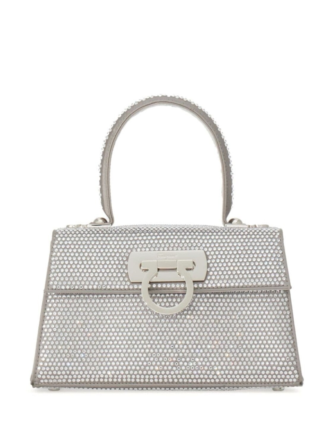 

Ferragamo сумка-тоут Iconic с кристаллами, серебристый