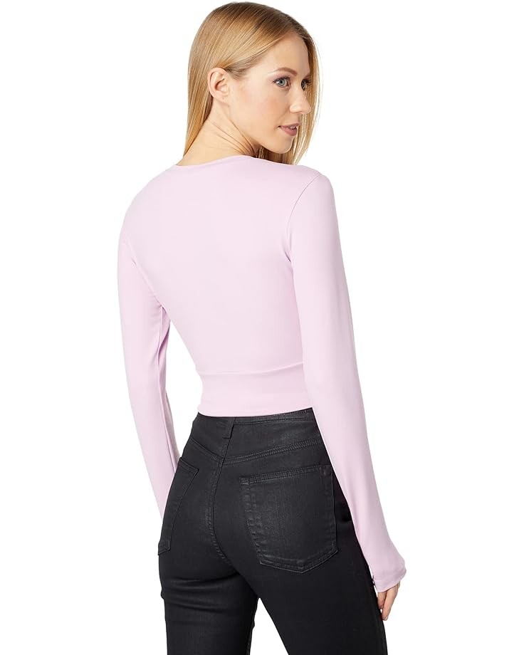 

Топ Susana Monaco Cross-Front Crew Neck Top, цвет Petal