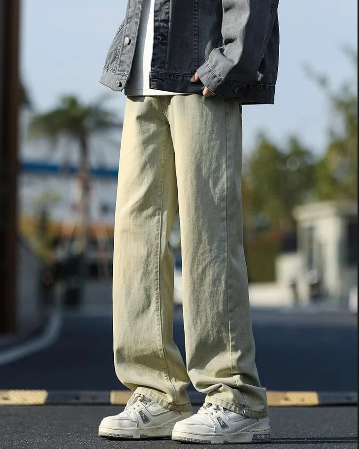 Джинсы свободные Men's Street Trend, желтые — фото 4