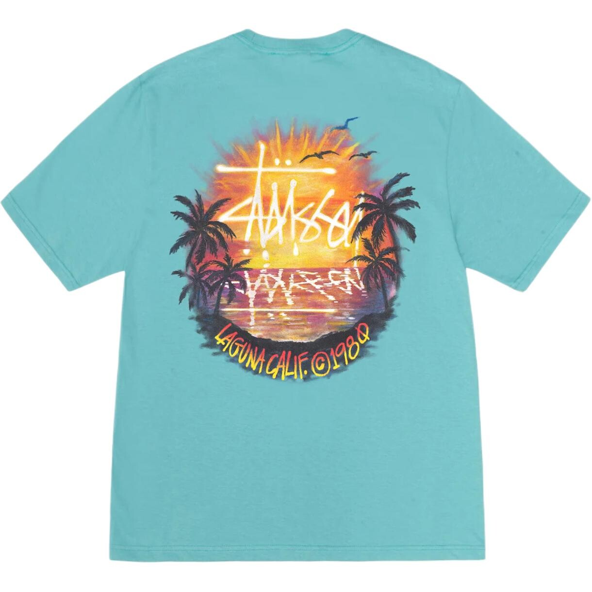 

Футболка SS24 Sunset белая Stussy, серый