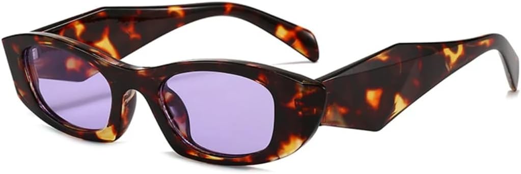 

Популярные модные солнцезащитные очки «кошачий глаз» в форме многоугольника для женщин и мужчин, винтажные солнцезащитные очки с защитой от УФ-излучения UV400 UATXTAU, Leopard Purple