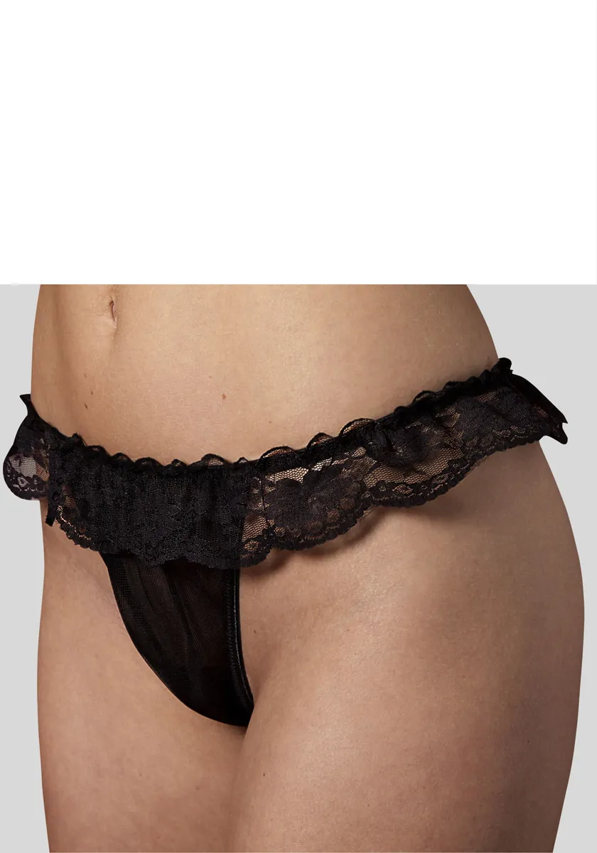 

Золотые стринги Petite Fleur с кружевом Petite Fleur Gold, черный