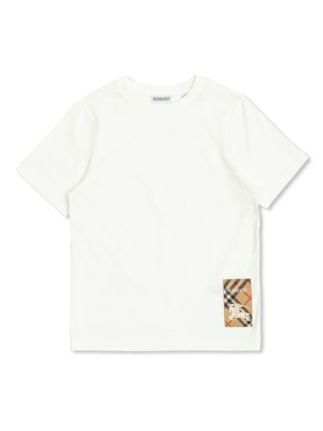 

Футболка из хлопка с биркой-чеком Burberry Kids, белый