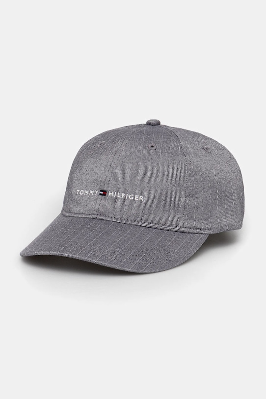 

Хлопковая кепка с козырьком Tommy Hilfiger, серый