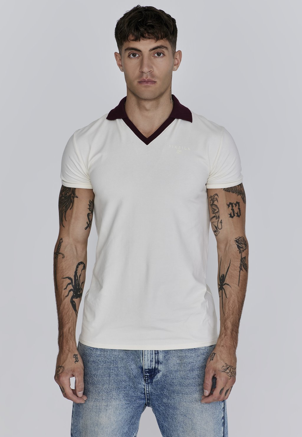 

Рубашка поло SIKSILK, кремовый