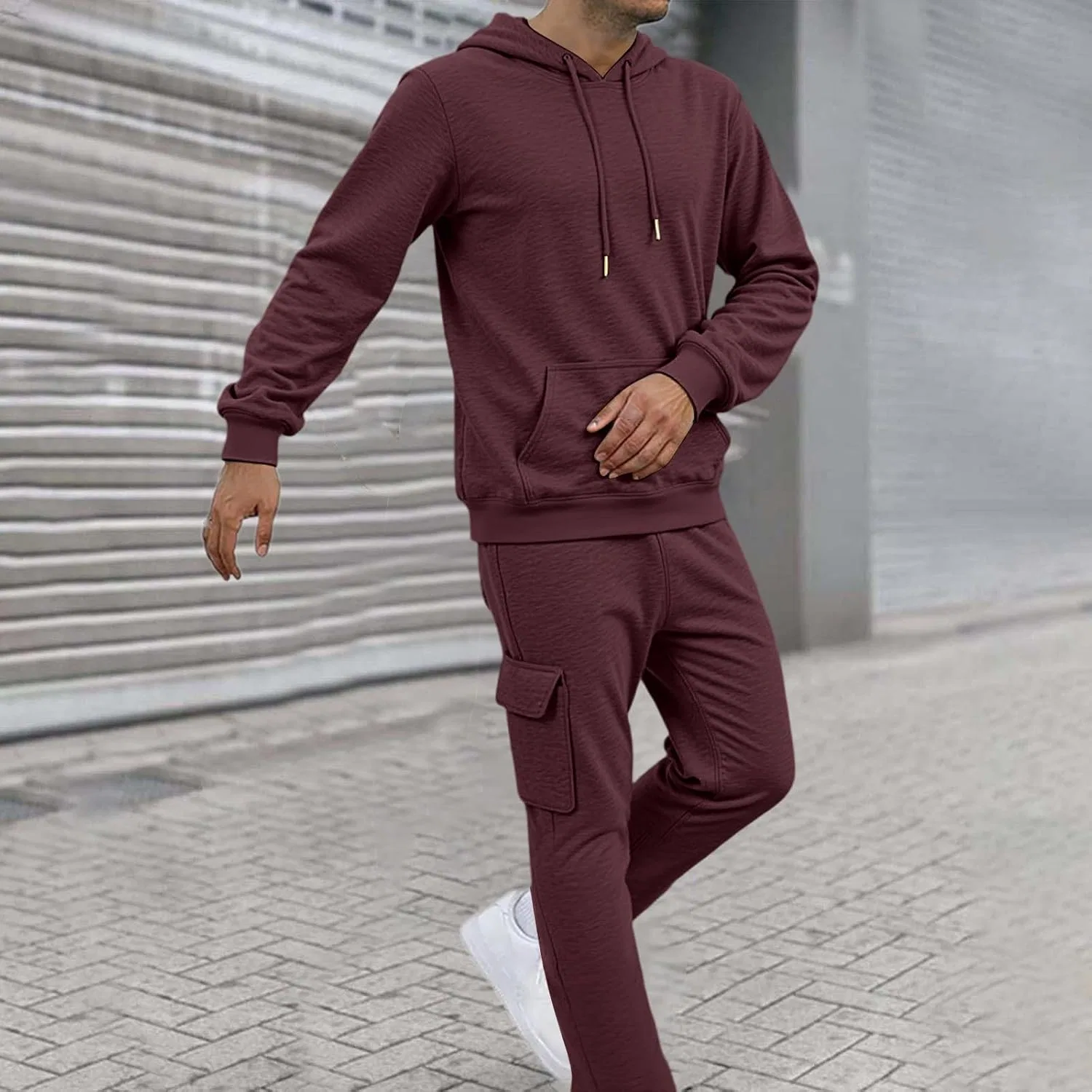 Спортивный костюм из флиса, Polyester, 01-wine — фото 3