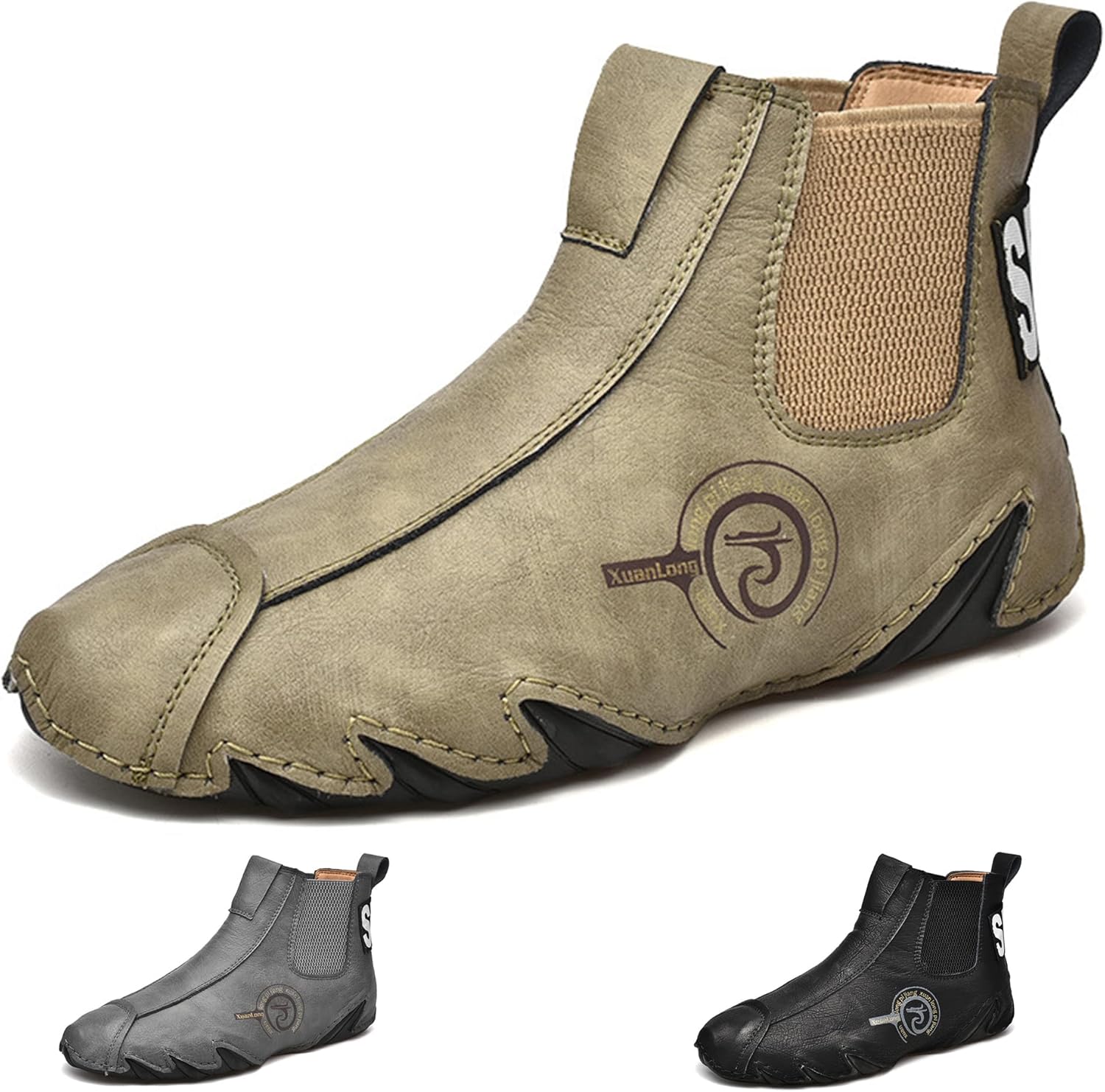 

DevilAngel Мужские повседневные ботинки Челси на осень и зиму 2022, теплые мягкие ботинки из кожи коровы на платформе с высокой голенью, новые большие итальянские ботинки на плоской подошве, хаки