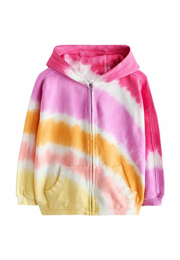 Толстовка на молнии стандартного кроя Next, Pink Multi Tie Dye