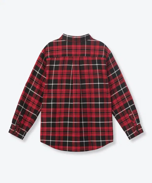 Детская рубашка в клетку MUSINSA STANDARD KIDS с длинным рукавом — фото 3