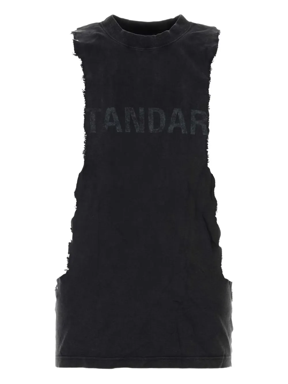 

Рваная хлопковая майка BALENCIAGA, черный