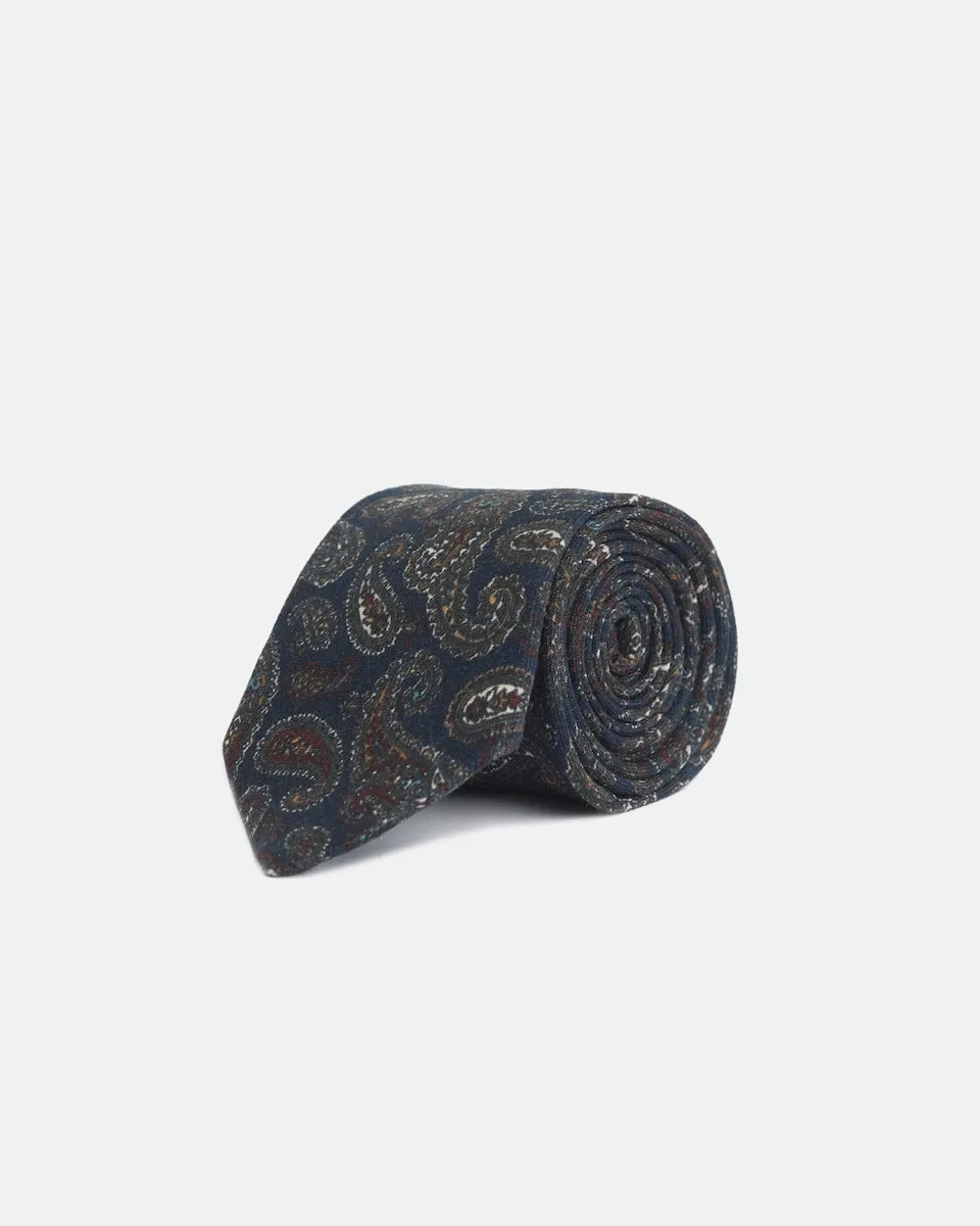 

Шерстяной галстук темно-синего цвета Silbon