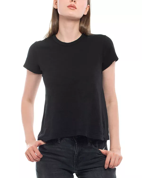 

Футболка с коротким рукавом, укороченная, детского кроя, с круглым вырезом Wilt Clothing, черный