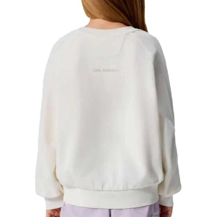 Детский свитшот Crew Neck Moderate New Balance, айвори белый — фото 3