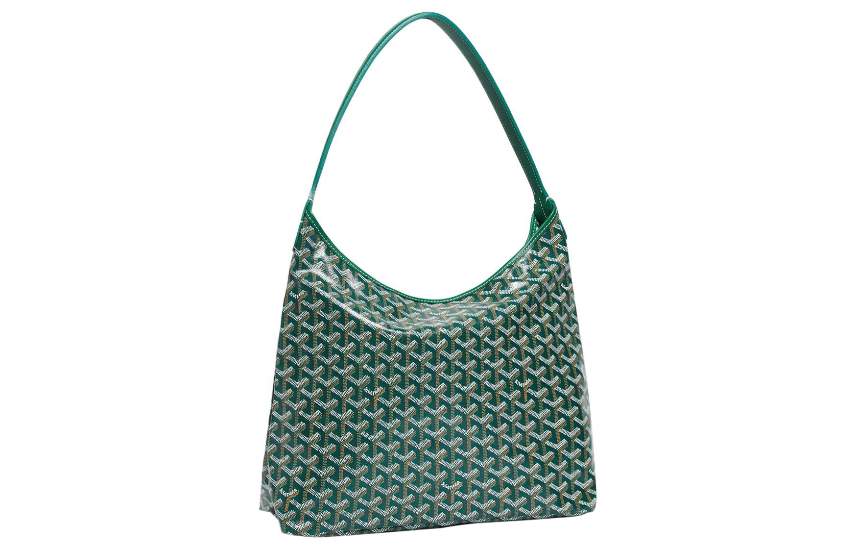 

GOYARD Сумка-хобо Bohème из холста и кожи, комбинированная, на одно плечо, женская, зеленая
